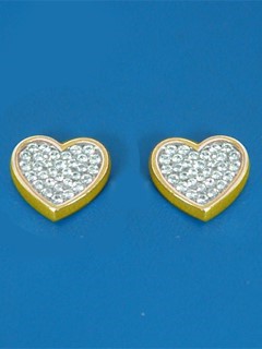 Image of Blue Diamonds - Heart Shaped Earrings 