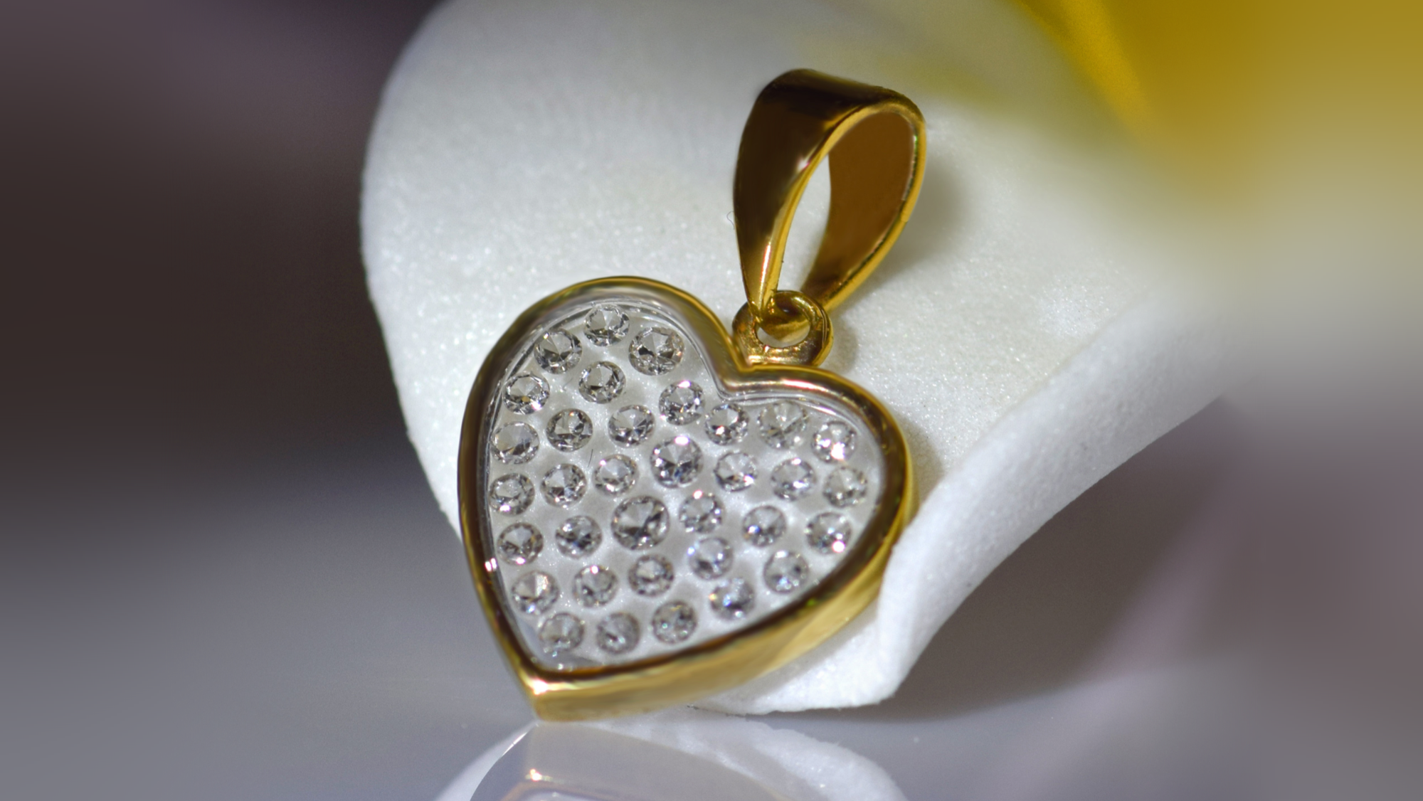 Image of Blue Diamonds - Floating Heart Pendant 